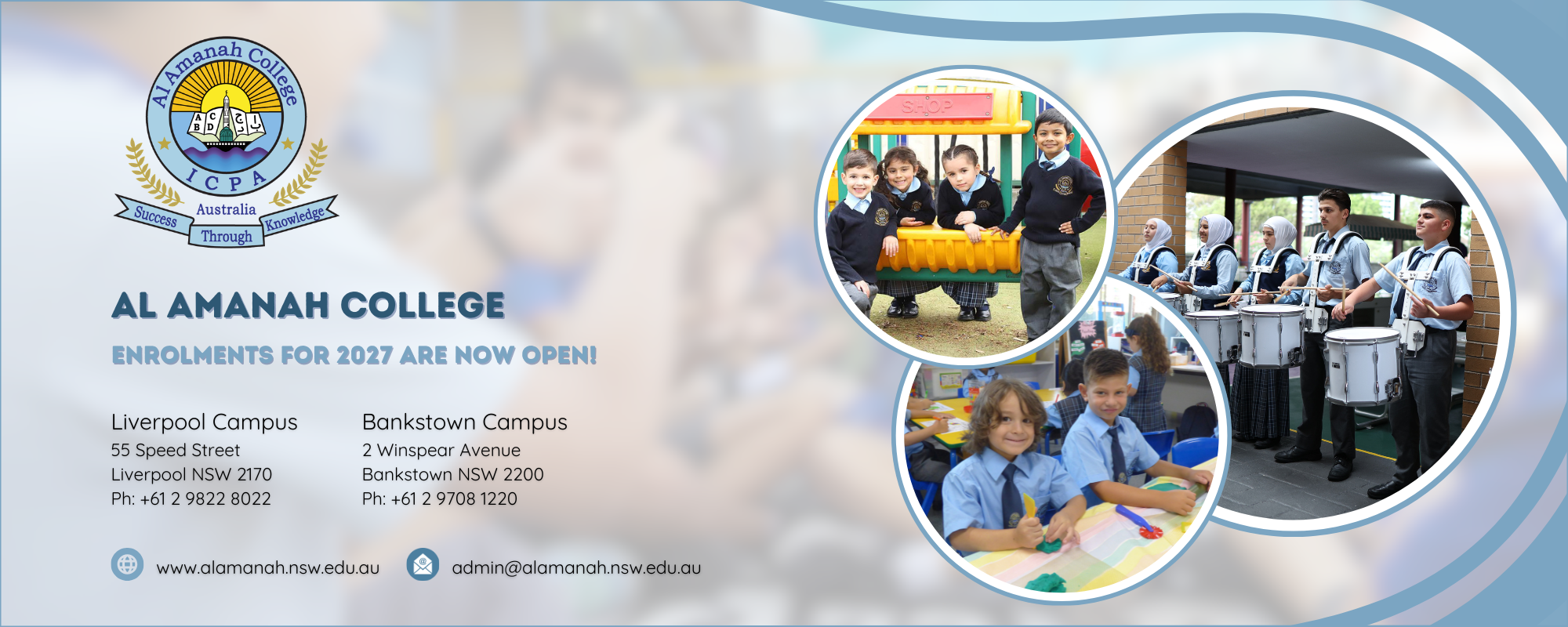 Al Amanah College Enrolments banner 2027